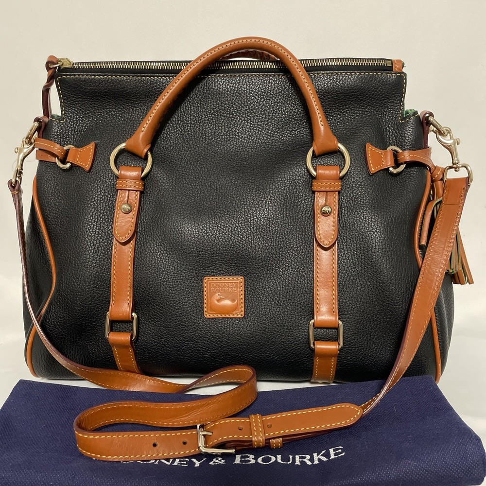 DOONEY & BOURKE Florentine XL Pebbled Leather Satchel Crossbody Top Handle NWOT